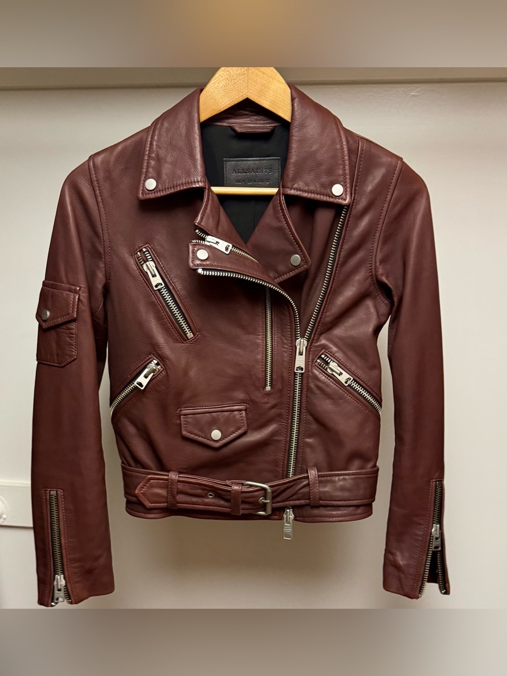 all saints 'harland' leather biker jacket